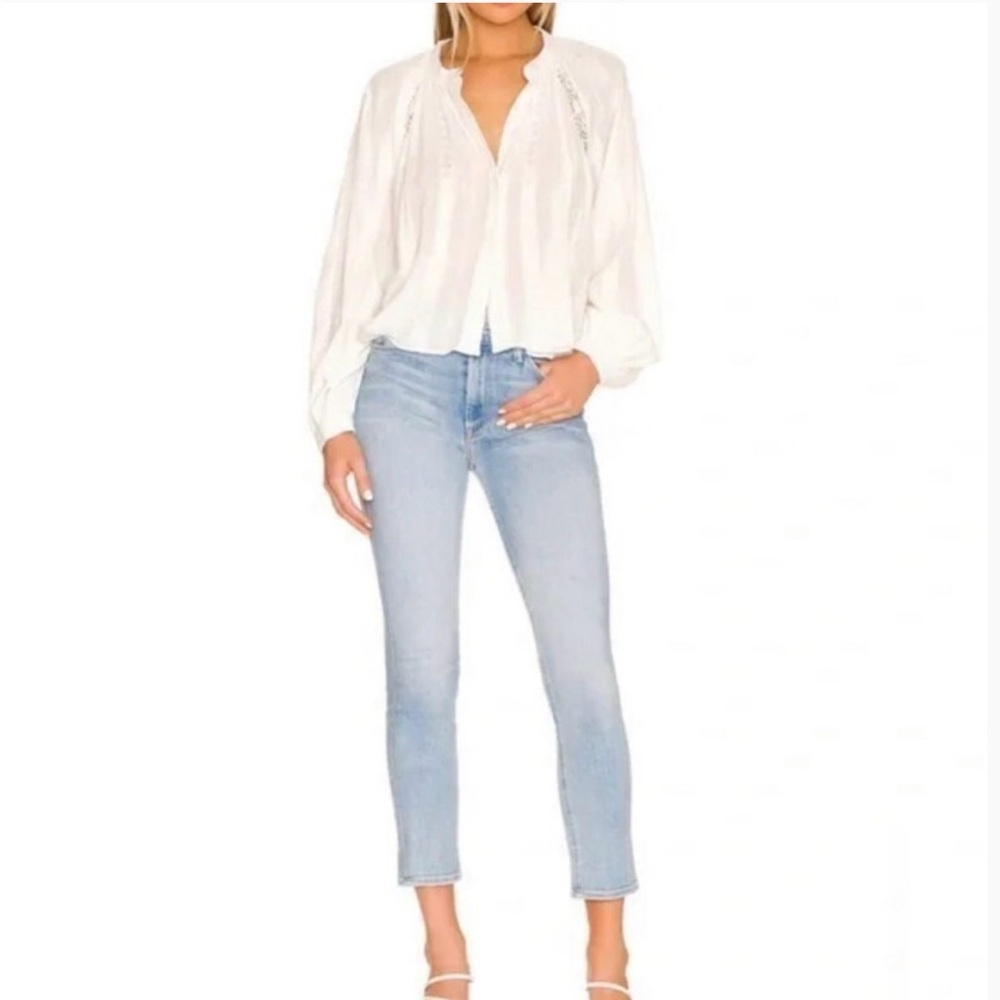 Mother Mid Rise Dazzler Flood Jean in Sweet Petals
